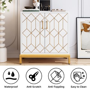 Storage Cabinet,Sideboard Cabinet with Storage, Modern Buffet Storage Cabinet with Doors and Shelves, Suitable for Dining Room, Living Room, White - 1 of 4