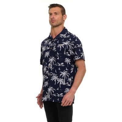 Super Triple Goose Men’s Hawaiian Shirt – Short Sleeve Button Down – Soft Feel, Moisture Wicking, Easy Care