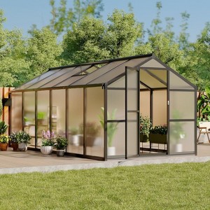 Greenhouse for Outdoors, Heavy-Duty Walk-In Design with Roof Vent, Ground Nails & Sliding Lockable Door, for Garden Backyard - 1 of 4