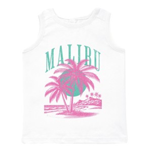 The Juniper Shop Retro Malibu Palm Tree Toddler Tank - 4T - White - 1 of 4