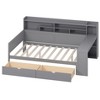 Sevobal Beds Wooden Full Size Daybed with Storage Drawers Shelves and Study Desk for Bedroom and Study Spaces, Gray, 91.3"*64.9"*44.9" - 2 of 4