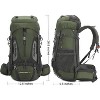60L Hiking Camping Backpack with Rain Cover, Waterproof Large Capacity Outdoor Sport Travel Daypack - 2 of 4