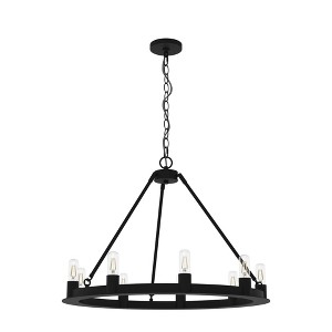 Hunter Fans 30" Saddlewood Ceiling Light Natural Iron Finish - 9-Light Chandelier for Farmhouse & Industrial Spaces - 1 of 1