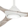 60" Minka Aire Modern 3 Blade Indoor Ceiling Fan with LED Light Remote Control Flat White for Living Room Kitchen Bedroom Dining - 3 of 4
