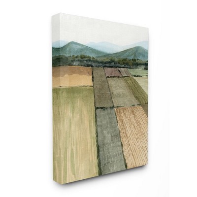 Stupell Industries Soft Green Farm Land and Mountain Landscape