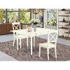 HomeStock 3-Piece Linen White Finish Solid Wood Top with Dropleaf Dining Table Set - 2 of 4