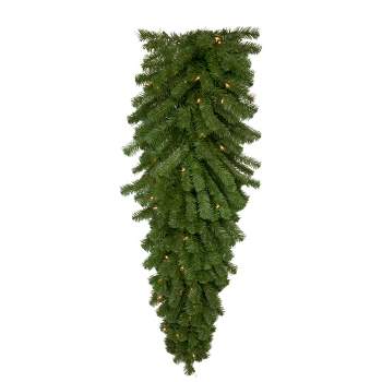 Northlight 54" Pre-Lit Deluxe Dorchester Pine Artificial Christmas Teardrop Swag, Clear Lights