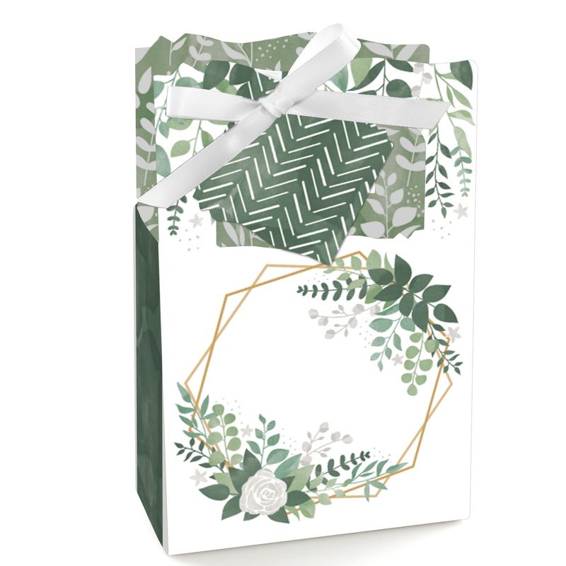 Big Dot of Happiness Boho Botanical - Greenery Party Favor Boxes - Set of 12, 1 of 7