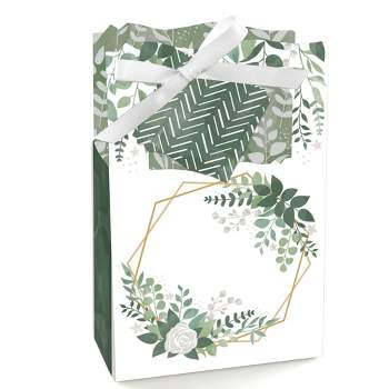 Big Dot of Happiness Boho Botanical - Greenery Party Favor Boxes - Set of 12