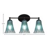 Toltec Lighting Capri 3 - Light Vanity in  Matte Black with 5.5" Fluted Teal Crystal  Shade - 2 of 2