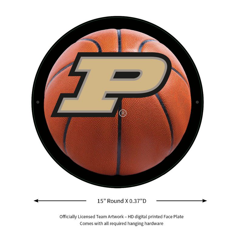 Evergreen Ultra-Thin Edgelight LED Wall Decor, Basketball, Purdue University- 15 x 15 Inches Made In USA, 2 of 7