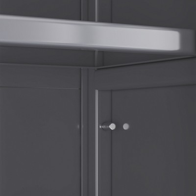 LauKingdom Open-door kitchen shelving Floor-to-ceiling multilevel household microwave storage cabinet bowls side cabinets cabinets Storage cabinets Grey color — фото 6