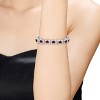 Guili Sterling Silver White Gold-Plated CZ Link Bracelet with Colorful Stones in Red or Blue—Modern, Sparkling, and Effortlessly Chic. - 3 of 4