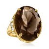 Ross-Simons 20.00 Carat Smoky Quartz and 1.60 ct. t.w. White Zircon Ring in 18kt Gold Over Sterling - 4 of 4