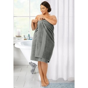 BrylaneHome BH Studio Oversized Towel Bath Sheet - Charcoal - 1 of 4
