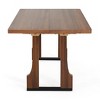 KWPZQEB Rectangular Dining Table, 63" Wooden Kitchen Table with Solid Wood Finish, Farmhouse Kitchen Table with Double Robust Pedestal - 4 of 4