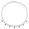 EVERLY JEWELRY | Sterling Silver 5 4/5ct TGW Created Blue and White Sapphire Bead Necklace, 17 inc - 4 of 4