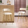 Karl Home Cream Thick Padded Cushion Metal Legs Modern Bar Stool - 4 of 4