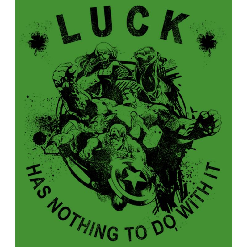 Boy's Marvel Avengers St. Patrick's Day Luck has Nothing to Do With It T-Shirt, 2 of 5