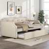Upholstered Daybed With Trundle, Upholstered Frame, Wood Slat Support Twin Daybed Frame, No Box Spring Required For Living Room, Office, Bedroom - 3 of 4