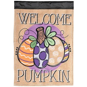 Dicksons Magnolia Garden Outdoor Flag Decoration For Garden, Yard, Or Walkway Standard 13 x 18, Weather Resistant Polyester, Welcome Pumpkin - 1 of 1
