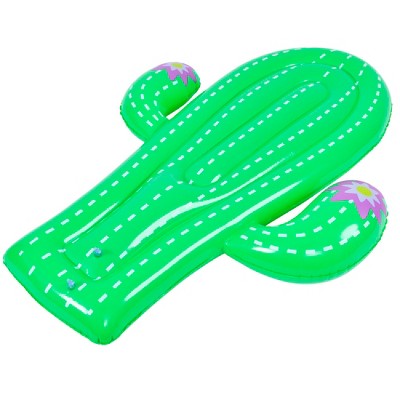 Pool Central 70.5" Jumbo Cactus Inflatable 1-Person Swimming Pool Mattress Float - Green