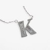 Anna-Kaci Silver Tone Initial Letter Pendant Necklace with Crystal Rhinestone Accents - 2 of 4