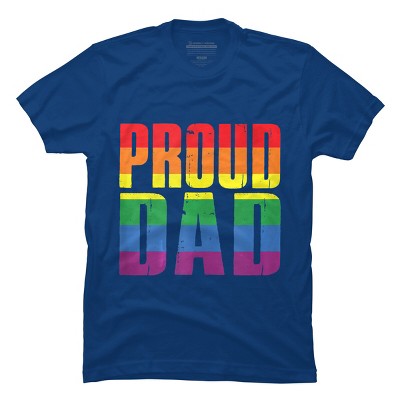 Adult Design By Humans Rainbow Pride Proud Dad By Luckyst T-Shirt - Royal - Medium