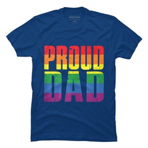 Adult Design By Humans Rainbow Pride Proud Dad By Luckyst T-Shirt - Royal - Medium - 1 of 2