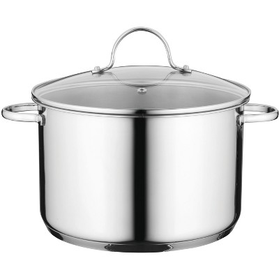 BergHOFF Comfort 10" 18/10 Stainless Steel Stockpot 7.2Qt., Glass Lid