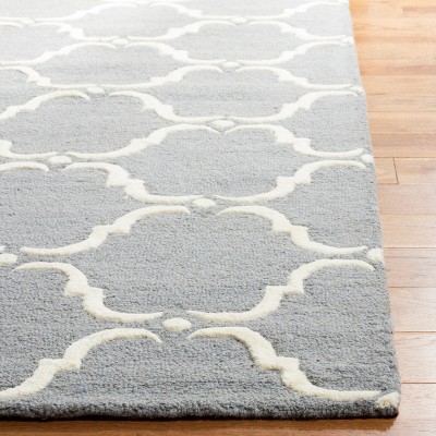 Ivory and Gray Hand-Tufted Wool 8' x 10' Area Rug