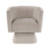 Velvet Upholstery Solid Wood Swivel Accent Chair with Diamond-Stitched Back, Foam Padding, Attached Cushions and 360-Degree Swivel - 2 of 4