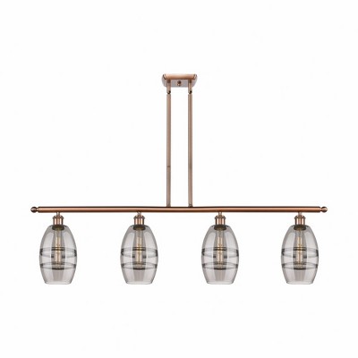 Vaz - 4 Light Stem Hung Island In Industrial Style-8.63 Inches Tall and 48 Inches Wide