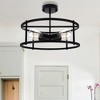 DORESshop 16.5 in. 4-Light Matte Black Industrial Flush Mount with Metal Shade and No Bulbs Included 1-Pack - 2 of 4