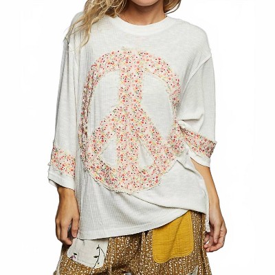 Women's Floral Peace Sign T-shirt - POL