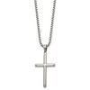 Chisel Stainless Steel Polished Cross Pendant on a 24" Box Chain Necklace - 3 of 4
