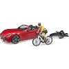 Bruder Roadster with Road Bike and Figure - 3 of 4