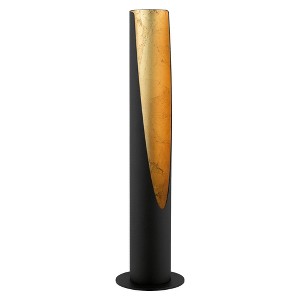 1-Light Barbotto Table Lamp Matte Black/Gold - EGLO: Modern Steel Bedside, Dimmable, Cylinder Shade - 1 of 3