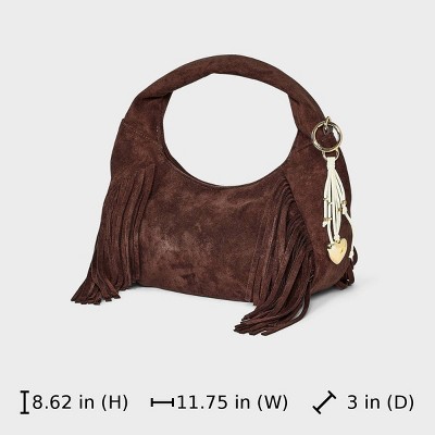 Universal Thread Soft Fringe Crescent Handbag - Universal Thread™ Brown — фото 6