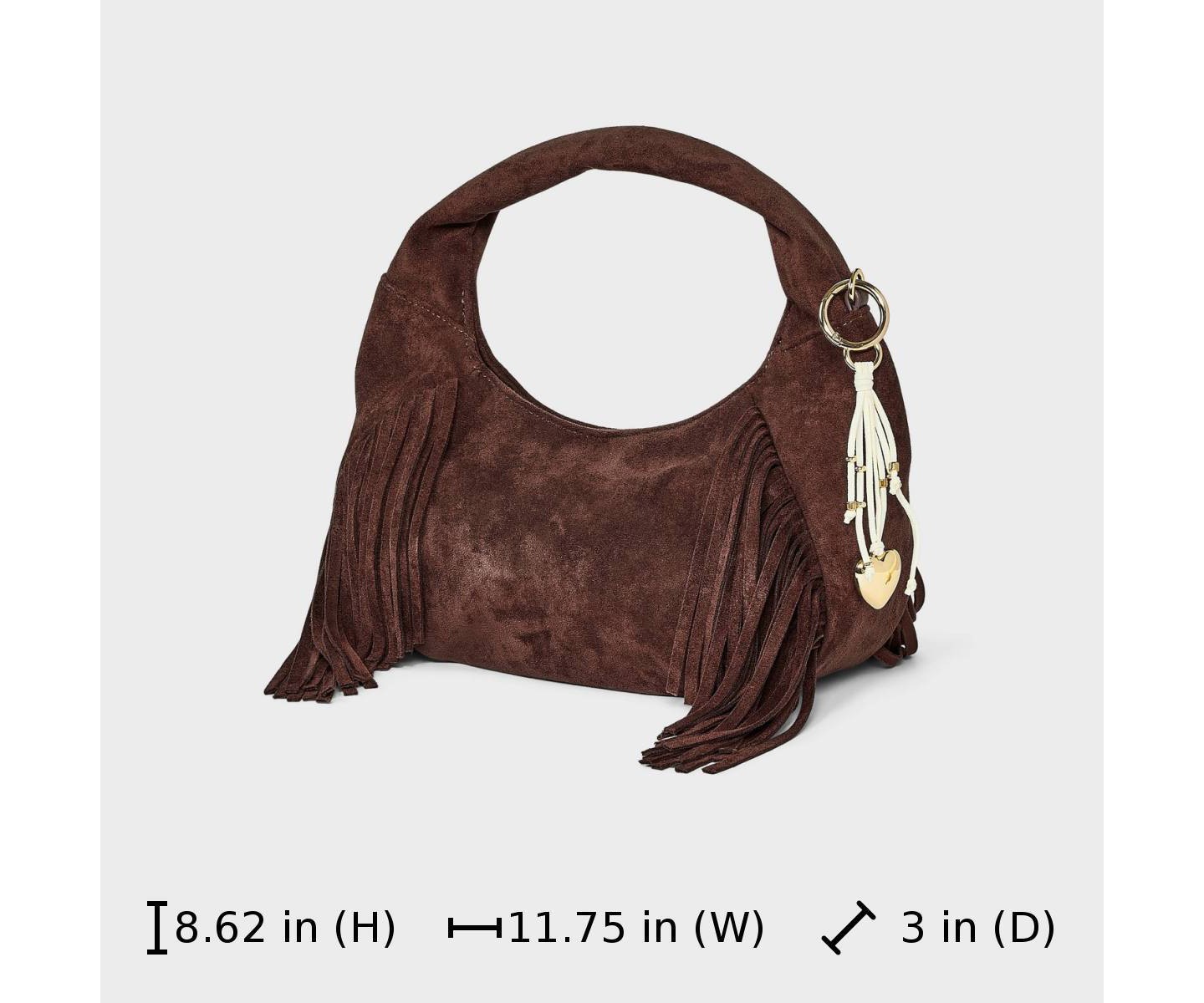 Сумка Universal Thread Soft Fringe Crescent Handbag, цвет: Коричневый — фото 6