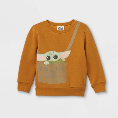 Toddler Boys' Star Wars Baby Yoda Sweatshirt - Dark Orange