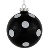 Northlight Polka Dot Christmas Glass Ball Ornaments - 4" - Black and White - Set of 2 - 3 of 4