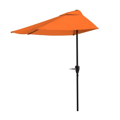 Nature Spring Half-Round Patio Umbrella - 9', Terracotta