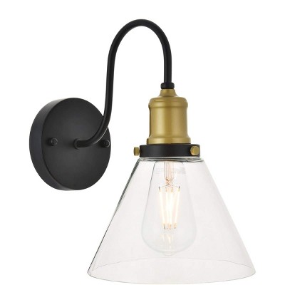 Elegant Lighting Histoire 1 light brass and black Wall Sconce