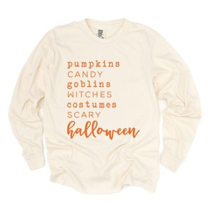 Simply Sage Market Halloween Words Garment Dyed Long Sleeve - 1 of 4