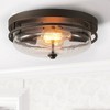 Dewdrop Vintage Brown 1-Light Clear Seeded Glass Semi Flush Mount Ceiling Lamp - 2 of 4