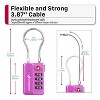 Fosmon 4 Pack TSA Approved Luggage Lock, 4 Digit Combination Lock, Metallic Luggage Cable Lock, TSA Lock for Luggage Suitcase, Black Blue Purple Pink - 4 of 4