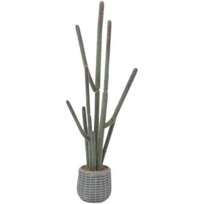 Tall Faux Cactus Plant in Pot, Realistic Large Fake Cactus for Indoor Outdoor Home Office Decor, Living Room, Bedroom, Porch