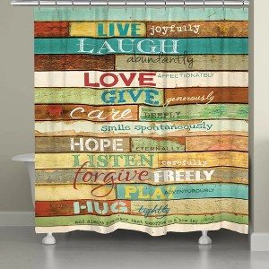 Laural Home Live Laugh Love Mantra Shower Curtain - 1 of 1