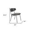 HomeRoots Set of Two Gray and Black Upholstered Faux Leather Open Back Dining Side Chairs - 3 of 4